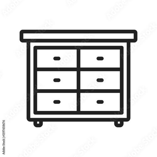 Chest of Drawers icon vector image. Suitable for mobile apps, web apps and print media.