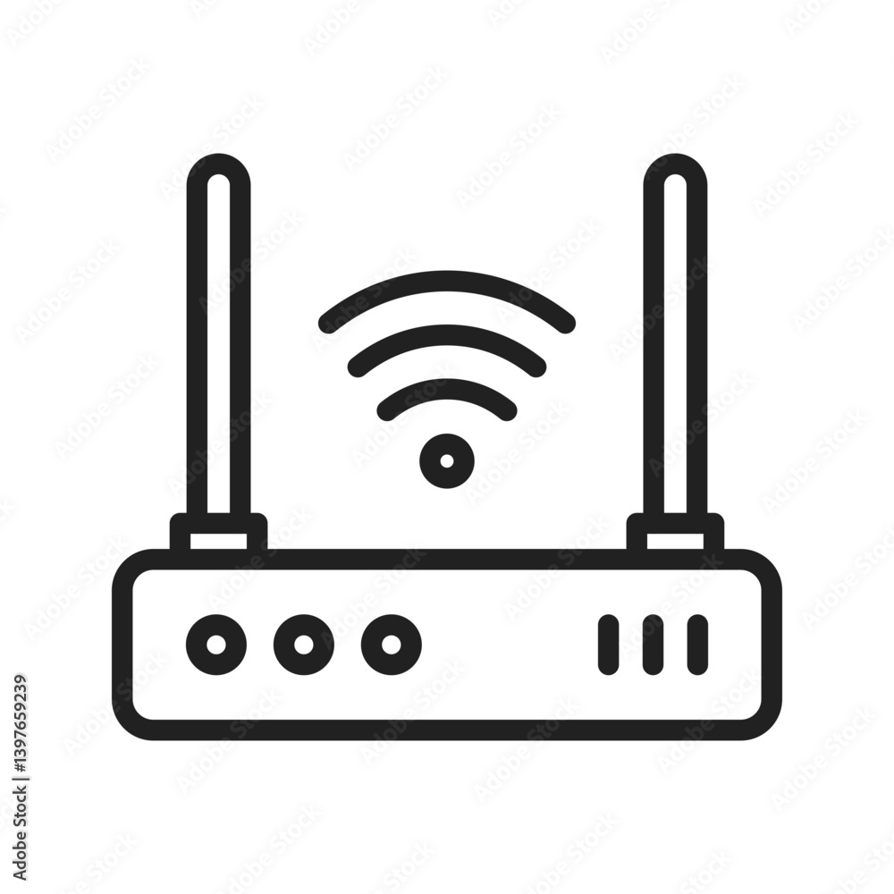 Router icon vector image. Suitable for mobile apps, web apps and print media. Router icon vector image. Suitable for mobile apps, web apps and print media.