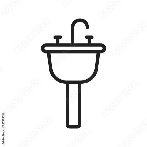 Sink icon vector image. Suitable for mobile apps, web apps and print media.