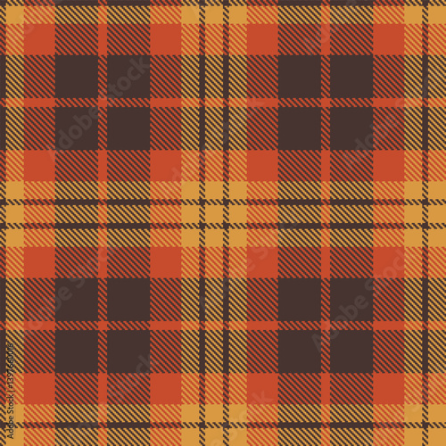 Elegant Seamless Tartan featuring Muted dark grey and Rich dull orange Textile Design