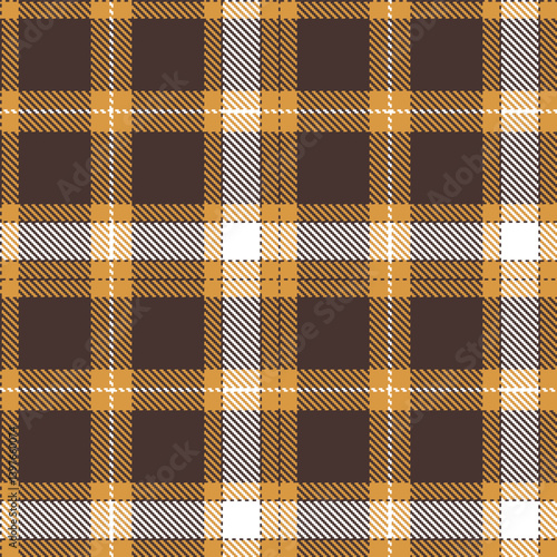 Elegant Seamless Tartan featuring Autumn dark grey and Dusky dull orange Textile Design