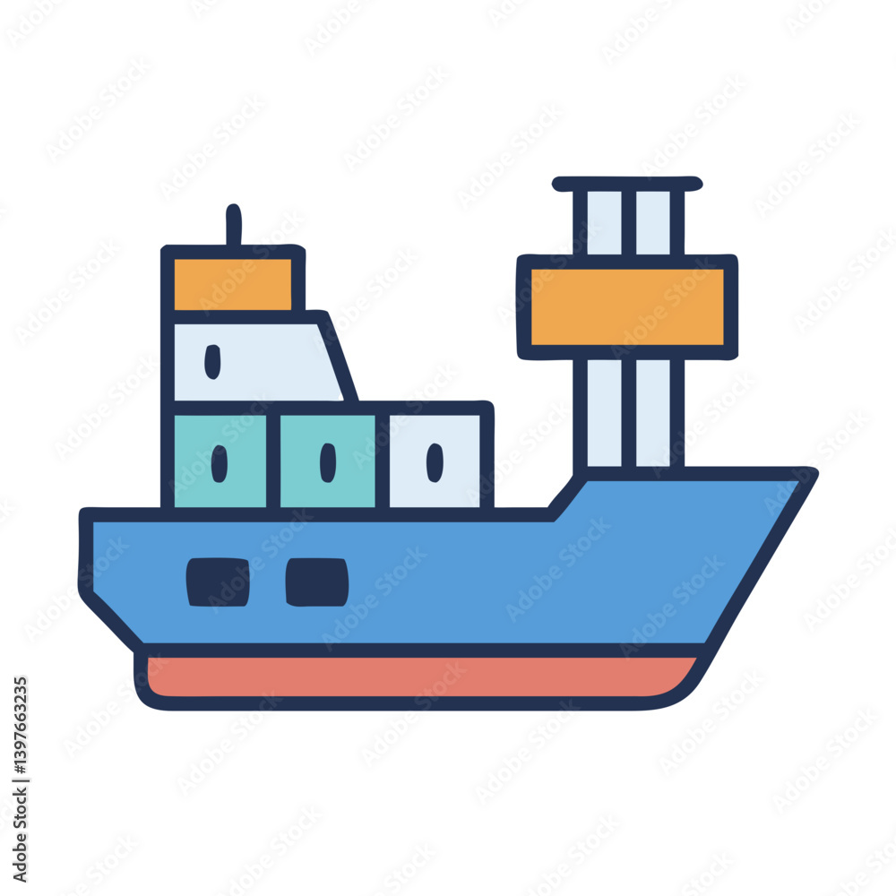 Obraz premium Freight Ship Icon Design