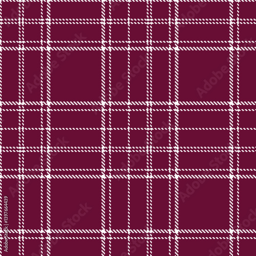 Classic white Seamless Tartan with Dusky merlot accents Textile Design