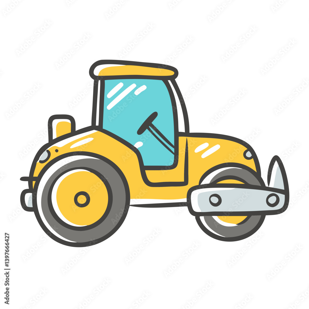 Naklejka premium road roller icon, road roller vector illustration-simple illustration of road roller, perfect for road roller logos and icons