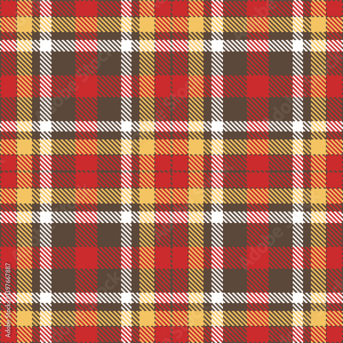 Sandy purplish brown and Deep scarlet Seamless Tartan Textile Design