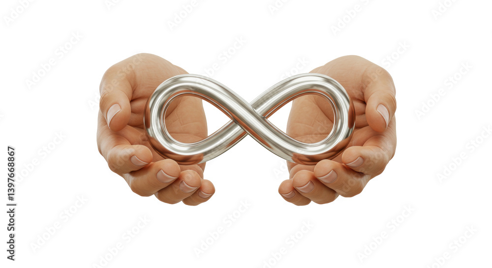 Fototapeta premium Isolated Hands Holding Infinity Symbol