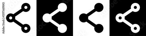 Share Link Button for Social Media Line and Silhouette Icon.