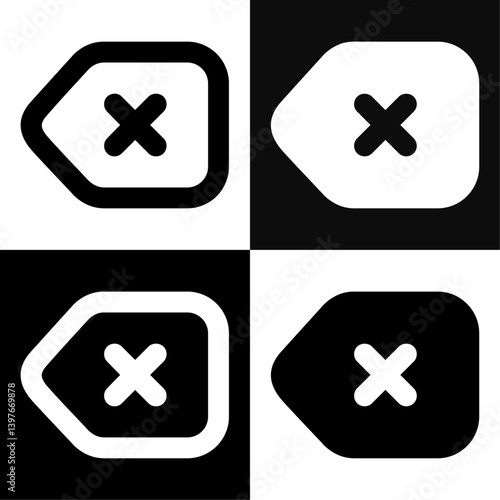 Backspase button, simple line isolated keyboard icon in vector flat style.
