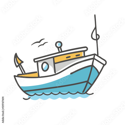 fishing boat icon, fishing boat vector illustration-simple illustration of fishing boat, perfect for fishing boat logos and icons
