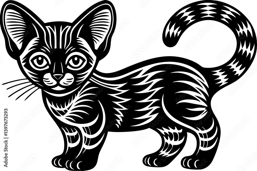 Obraz premium Powerful and captivating image of a wild cat in its natural environment, portraying strength, agility, and untamed beauty. Ideal for use in wildlife documentaries, nature-themed designs, conservation