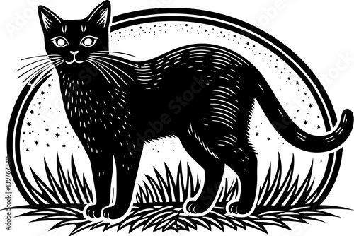 Powerful and captivating image of a wild cat in its natural environment, portraying strength, agility, and untamed beauty. Ideal for use in wildlife documentaries, nature-themed designs, conservation 