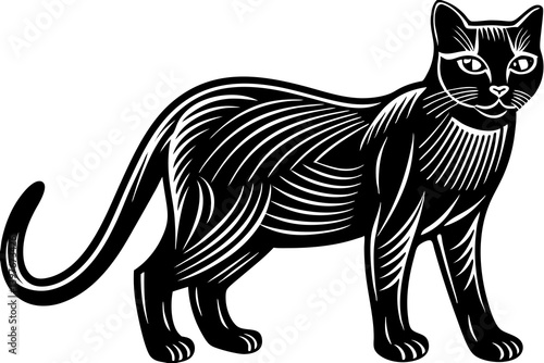 Powerful and captivating image of a wild cat in its natural environment, portraying strength, agility, and untamed beauty. Ideal for use in wildlife documentaries, nature-themed designs, conservation 