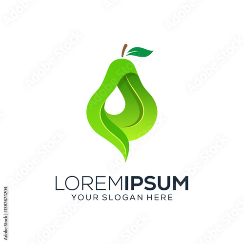 Abstract pear logo design