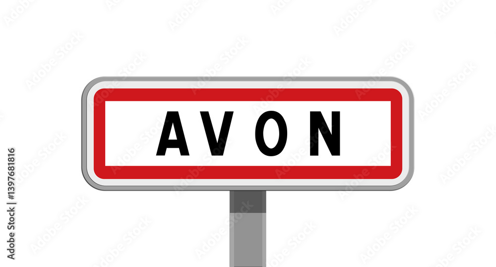 Panneau sur poteau d'Avon, Seine-et-Marne, Île-de-France Panneau sur poteau d'Avon, Seine-et-Marne, Île-de-France