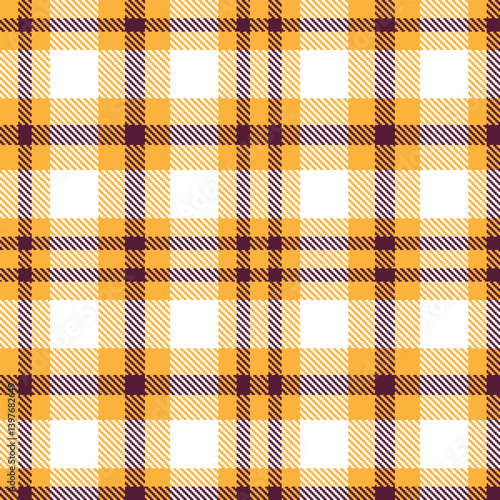 Plaid pattern seamless. Vintage butterscotch & Neon dark plum Tartan Textile Design. 