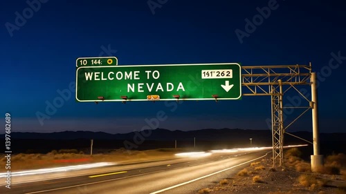 Welcome to Nevada sign.