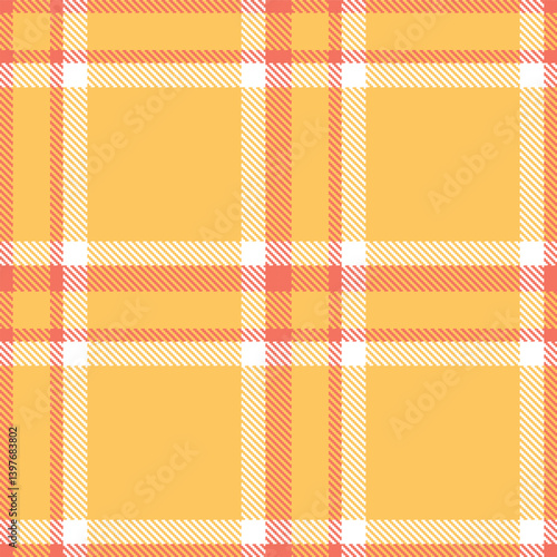 Elegant Seamless Tartan featuring Fire salmon and Light butterscotch Textile Design