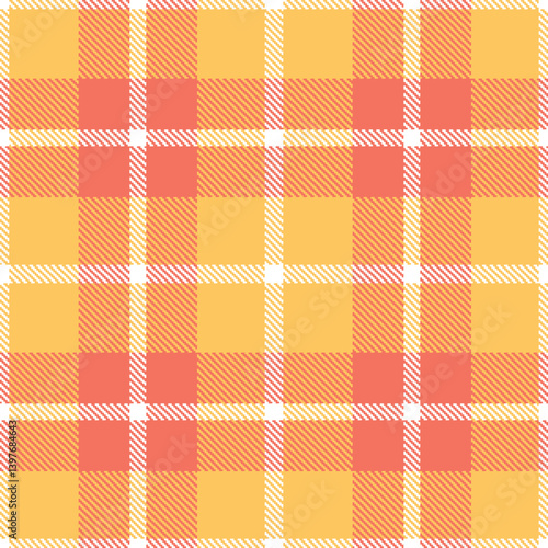 Highland white Tartan patterns fabric texture. Elegant Light butterscotch Seamless Tartan