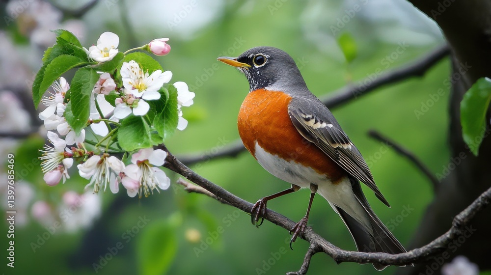 Fototapeta premium outdoors, bird watching, wild, beautiful, tree, songbird, wing, eye, bird photo, bird images, natural photography, flowers, natural, nature, animal, wildlife, bird photography, nature photograph