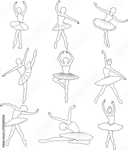 Ballerina Line Art, Ballet Dancer, Ballerina Outline