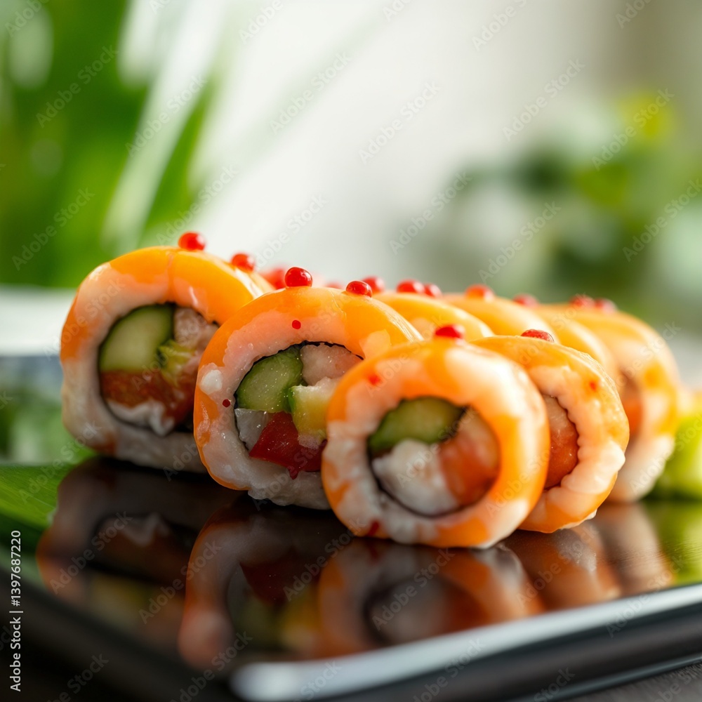 Gourmet Sushi Delight – Salmon and Cucumber Rolls Gourmet Sushi Delight – Salmon and Cucumber Rolls