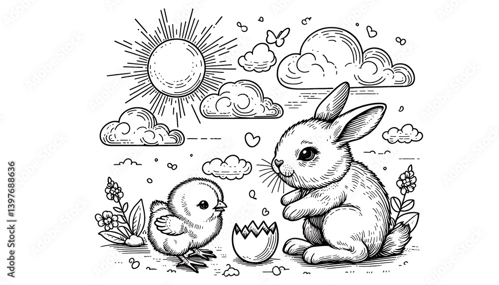 easter bunny with easter eggs easter bunny with easter eggs