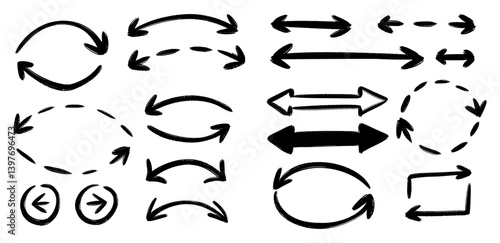 Set of double sided arrows