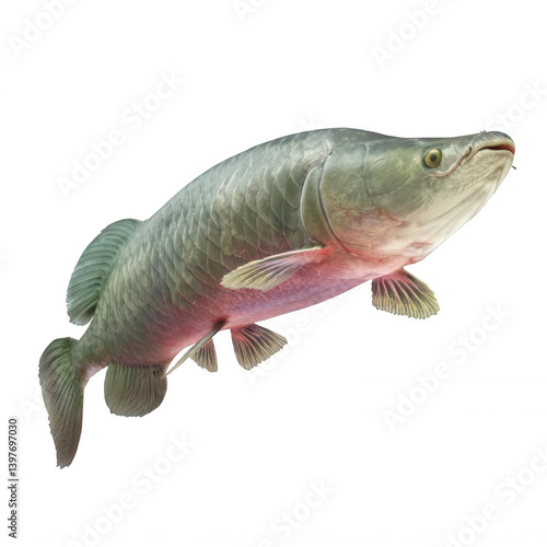 Realistic Arapaima Fish with Prehistoric Look on White Background Transparent Background