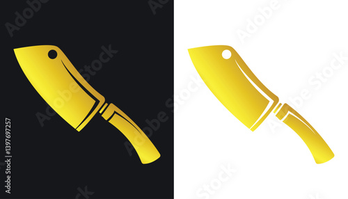 vector image of a beautiful and unique cutting knife logo with a black and white background for design purposes