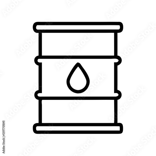 Oil Barrel with Droplet Representing Fuel Storage Icon Design