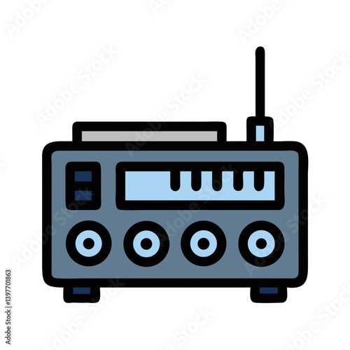 Radio Transmitter with Dials Representing Communication Icon Design