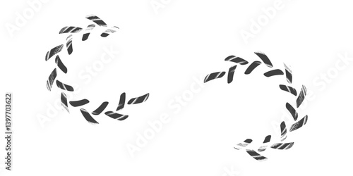 Tire track. Car, bike, motorcycle tyre mark with grunge effect isolated on white background. Wheel footprint on the road. Top view of rubber protector mark. vector