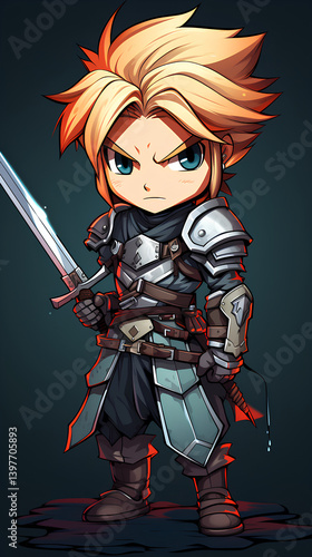 An illustration of Cloud Strife from Final Fantasy