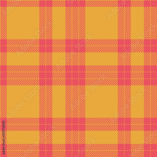 Plaid pattern seamless. Rustic butterscotch & Rustic faded red Tartan Textile Design. 