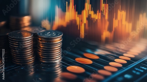 Create a digital concept showing manufacturers adjusting production costs in real-time due to higher import tariffs