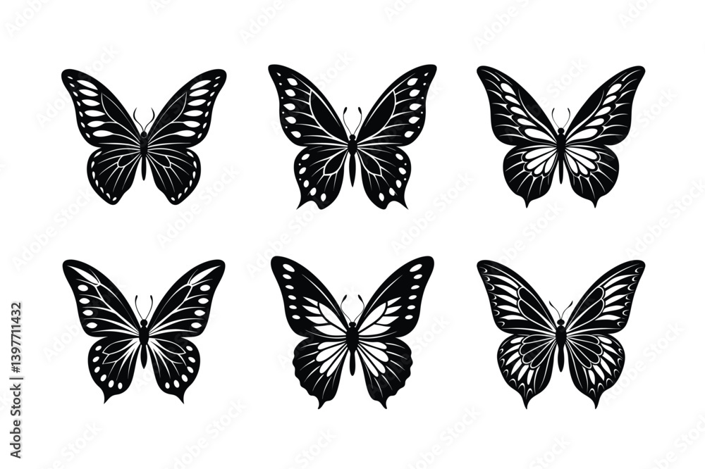butterfly open vector art silhouette butterfly open vector art silhouette
