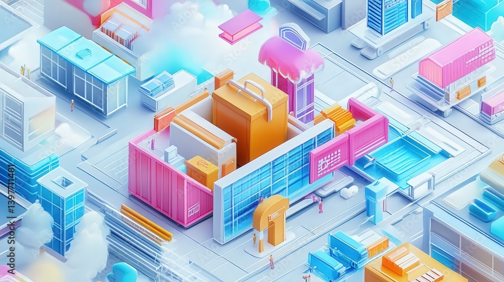 Create a digital illustration of e-commerce platforms adjusting prices dynamically due to increased import tariffs and border taxes Create a digital illustration of e-commerce platforms adjusting prices dynamically due to increased import tariffs and border taxes