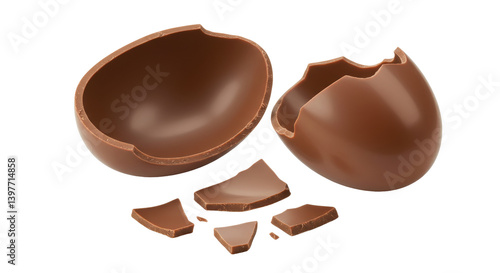 Isolated Broken Chocolate Egg