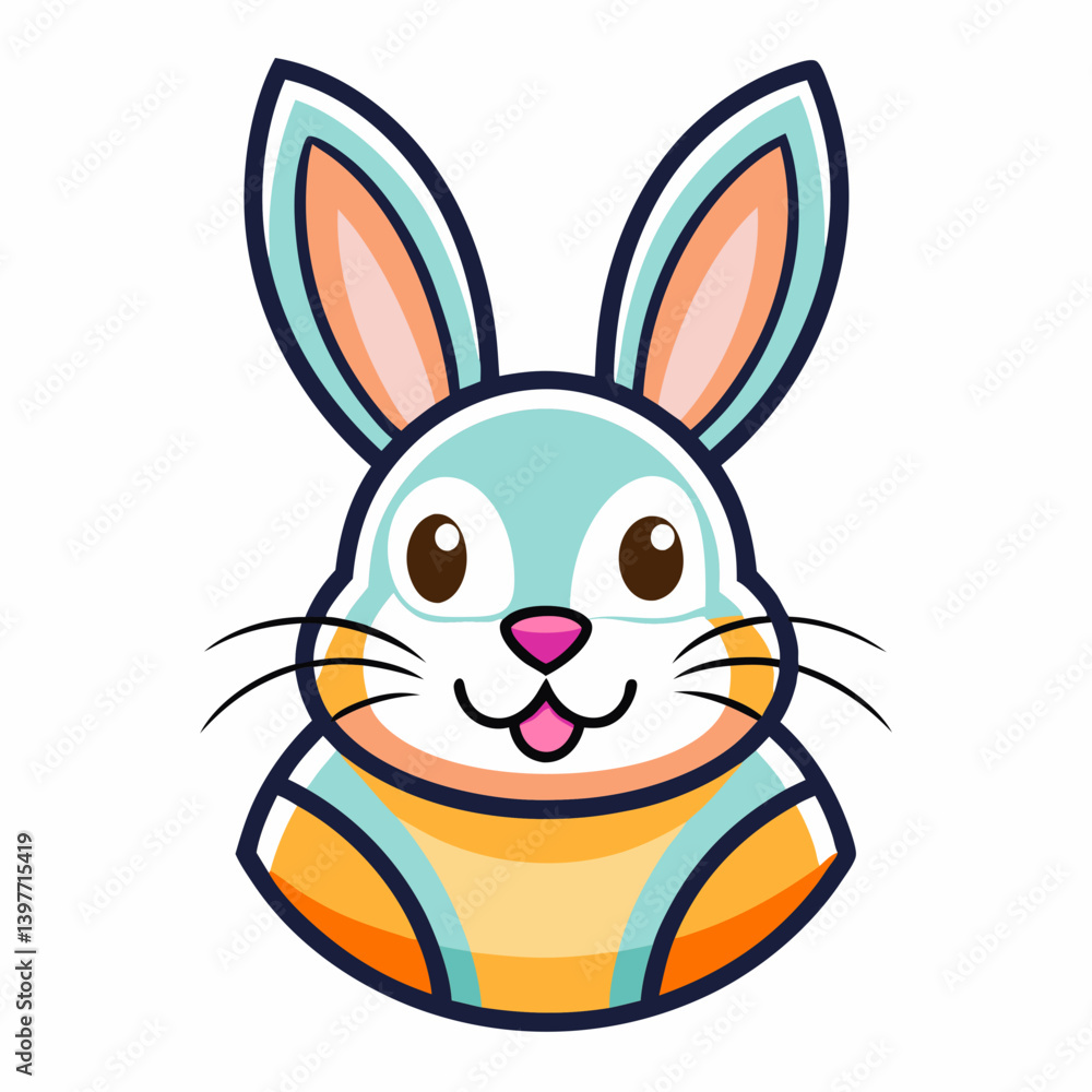 Easter Bunny Icon with white background happy easter vector for digital free vector download Easter Bunny Icon with white background happy easter vector for digital free vector download