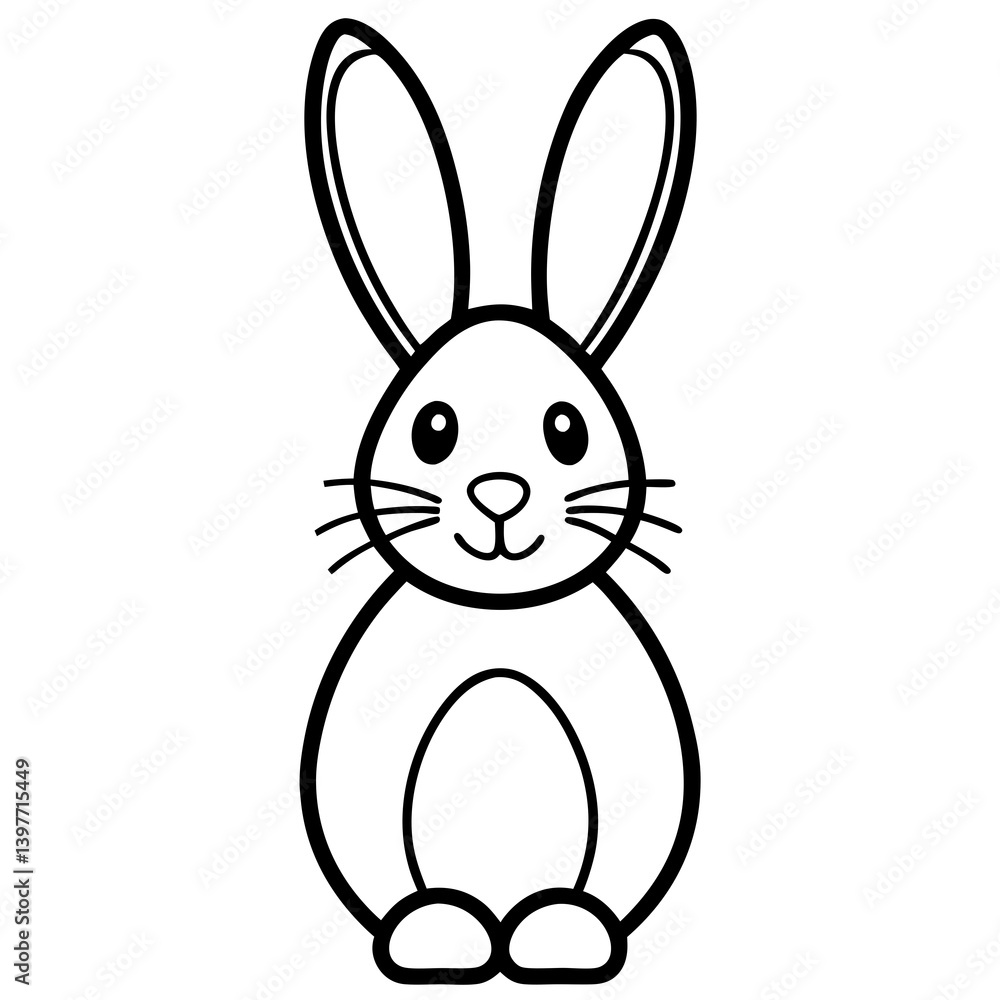 Fototapeta premium Easter Bunny Icon with white background happy easter vector for digital free vector download 