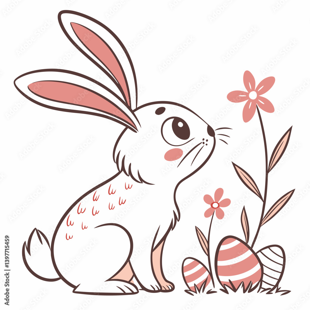 Obraz premium Bunny Ears Headband with white background happy easter vector for digital free vector download 