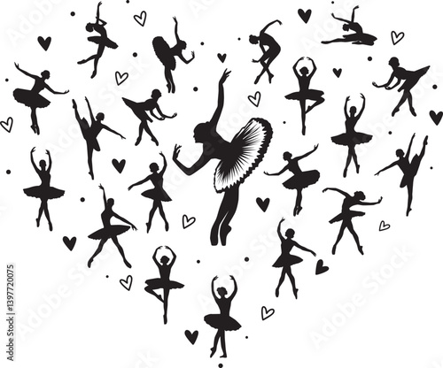 Heart Ballerina, Dancer Girl Heart, Heart Dancer