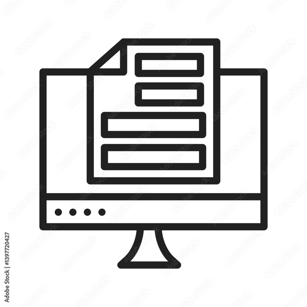Monitor icon vector image. Suitable for mobile apps, web apps and print media. Monitor icon vector image. Suitable for mobile apps, web apps and print media.