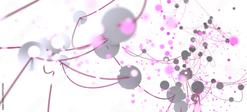 Abstract background image featuring pink and gray circles connected by thin lines, ideal for technology or network concepts. Abstract background image featuring pink and gray circles connected by thin lines, ideal for technology or network concepts.