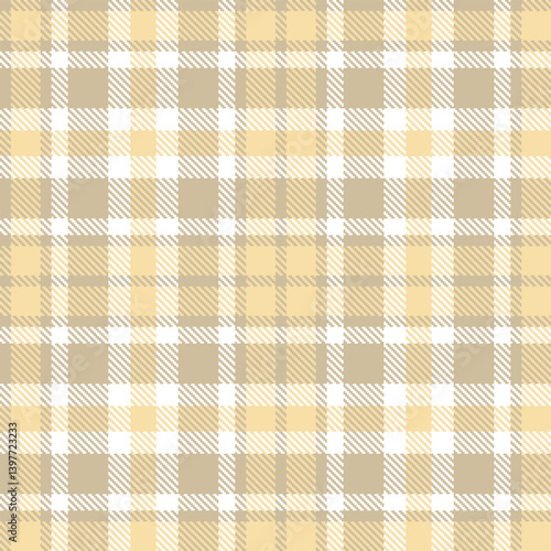 Elegant Dusky putty & Dusky white Seamless Tartan Textile Design
