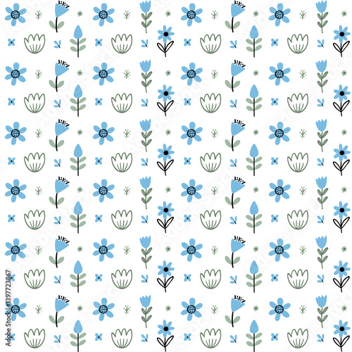 Seamless Floral Pattern for Kids Textile Design