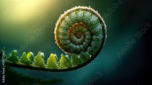 Curled Fern Slowly Unfurls: A Mesmerizing Macro Video of Nature's Growth and Transformation