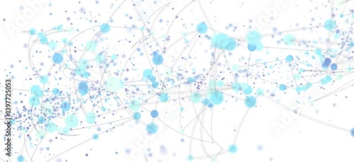 Obraz na płótnie Abstract background image featuring a network of interconnected blue dots and lines on a white background. Perfect for technology, connection, or communica w salonie