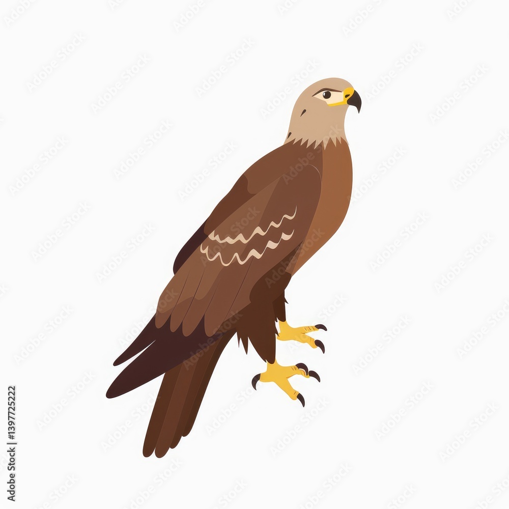Fototapeta premium Side view of a brown bird of prey