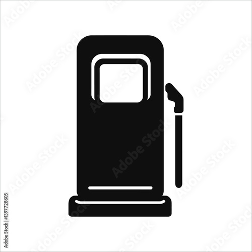 Gas station icon vector ,Black and White Gas Pump Icon – Representation of Fuel Stations and Refueling Vector Illustration